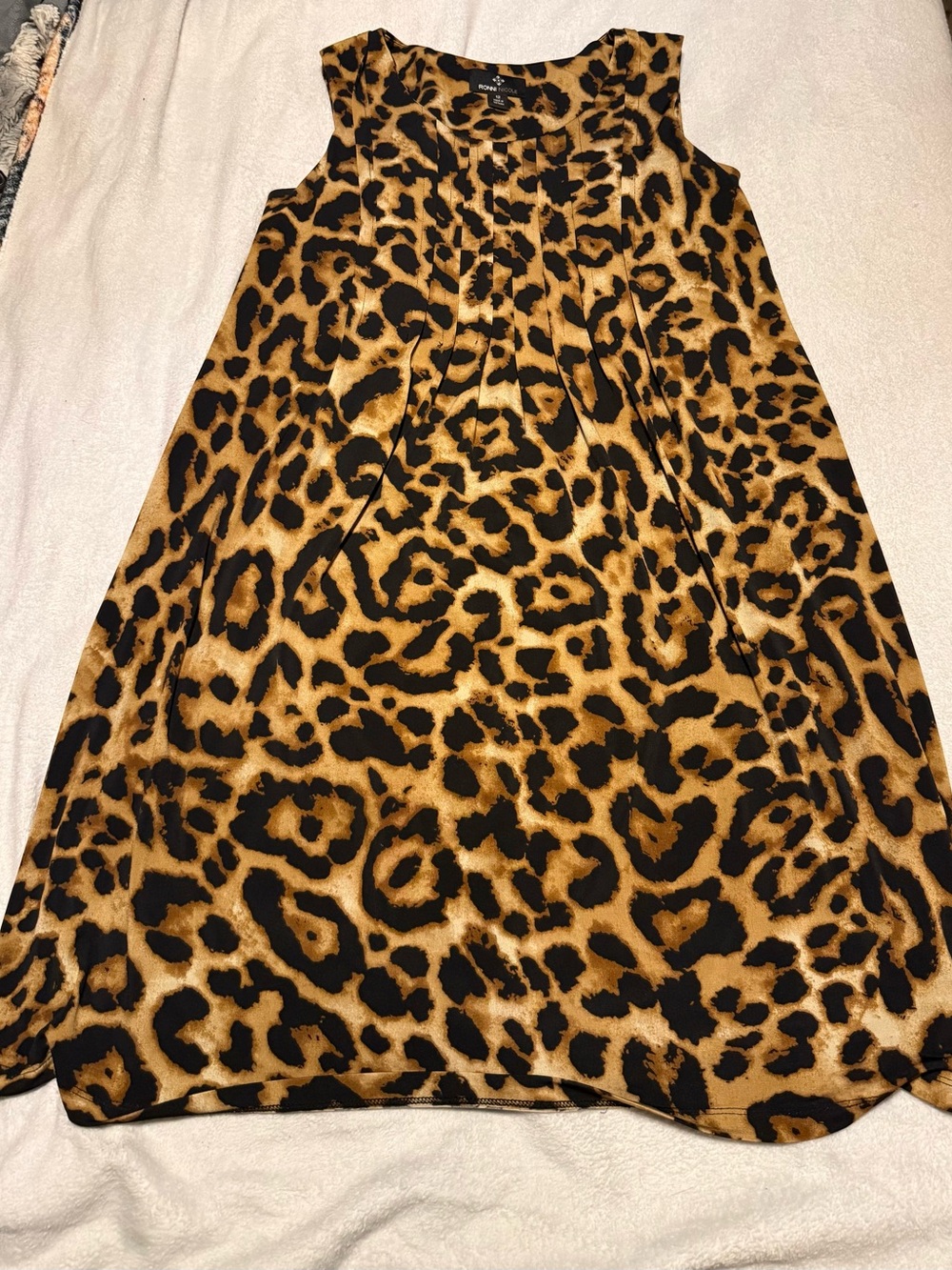 Ronni Nicole Leopard Print A-Line Skirt - Black & Tan